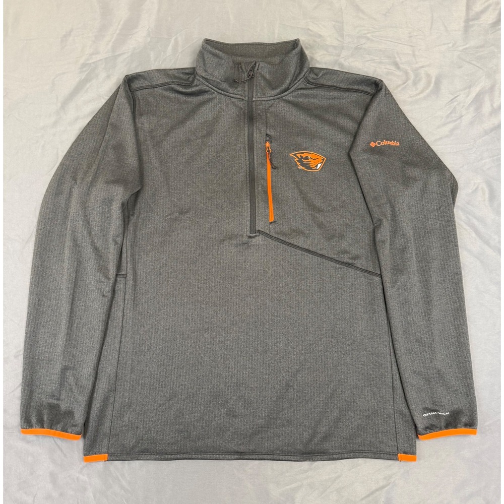 Columbia Oregon State Beavers Mens XL Gray Omni-Wick Quarter Zip Pullover XO4617